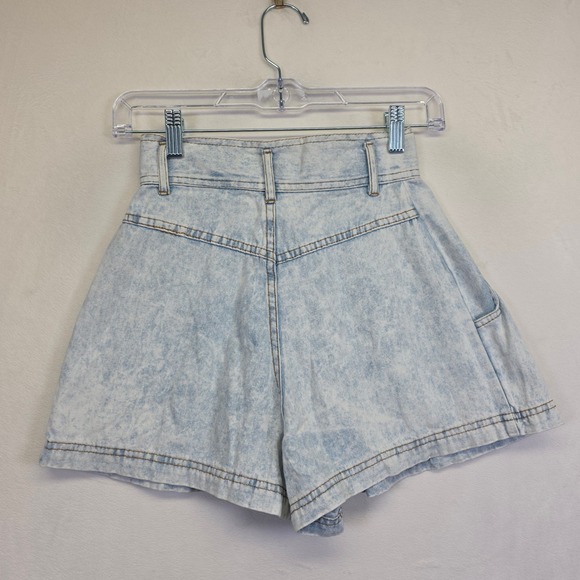 Vintage Made In The Shade Denim Shorts Womens 5 High Waist Pleated Acid Wash USA - Picture 8 of 13